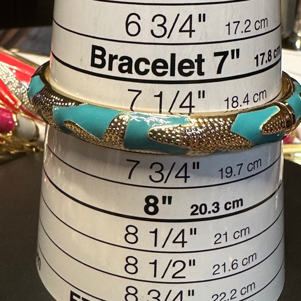 Gold and Turquoise Bangle Bracelet